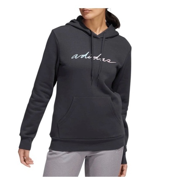 Woman’s Adidas Linear Script Hoodie Size Large - Picture 7 of 7